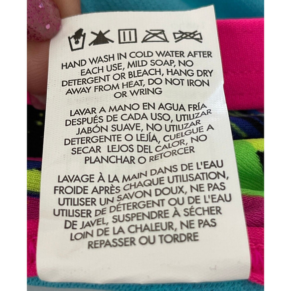 TYR DuraFast One Enso Trinity Swim Top Pink Black Yellow - Size Large 10/12 $30 - Picture 7 of 8